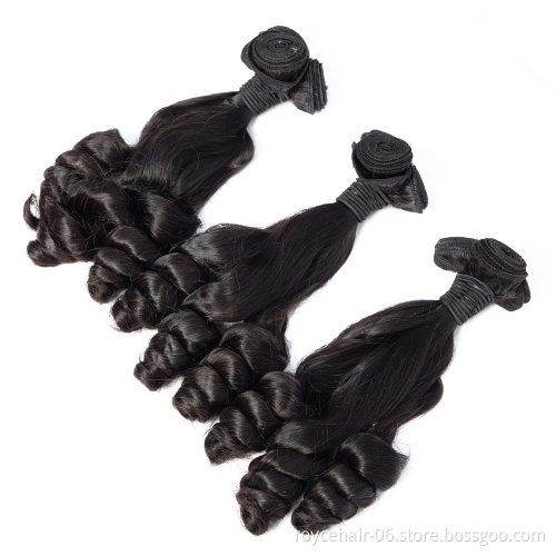 High Quality Good Thickness Loose Wave Super Double Drawn Hair, IndianVirgin Human Hair Bundles Extension